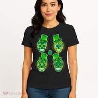 St Patrick's Day Sugar Skulls Women's T-Shirt thumb 4