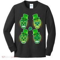 St Patrick's Day Sugar Skulls Kids Long Sleeve Shirt thumb 0