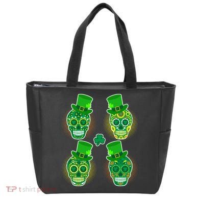 St Patrick's Day Sugar Skulls Tote Bag