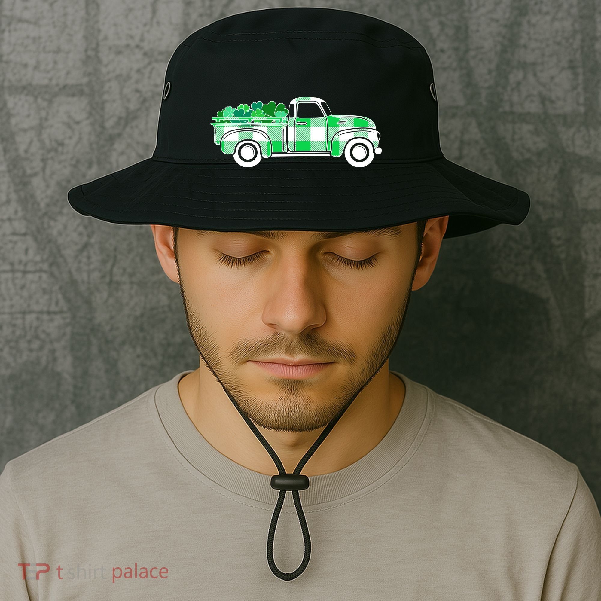 St Patrick's Day Truck Full of Clovers Bucket Hat