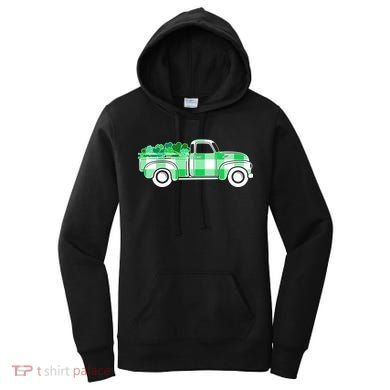 St Patrick's Day Truck Full of Clovers Women's Hoodie