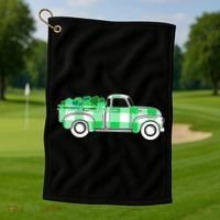 St Patrick's Day Truck Full of Clovers Golf Towel thumb 1