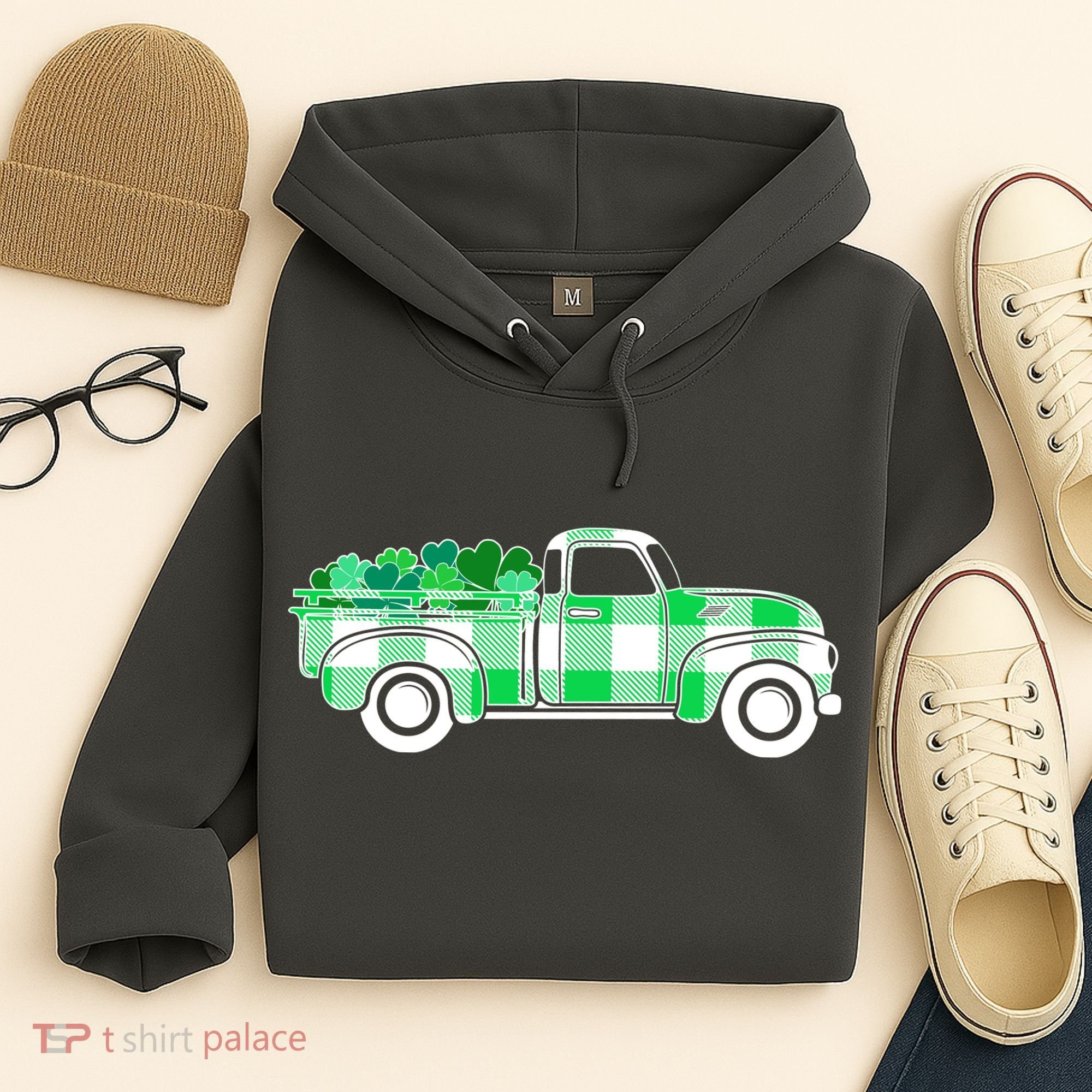 St Patrick's Day Truck Full of Clovers Hoodie