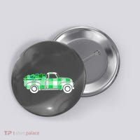 St Patrick's Day Truck Full of Clovers Button thumb 0