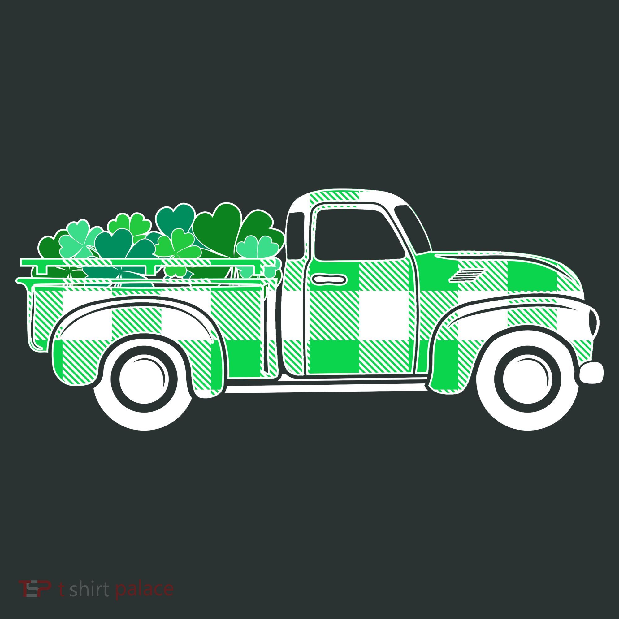 St Patrick's Day Truck Full of Clovers Button
