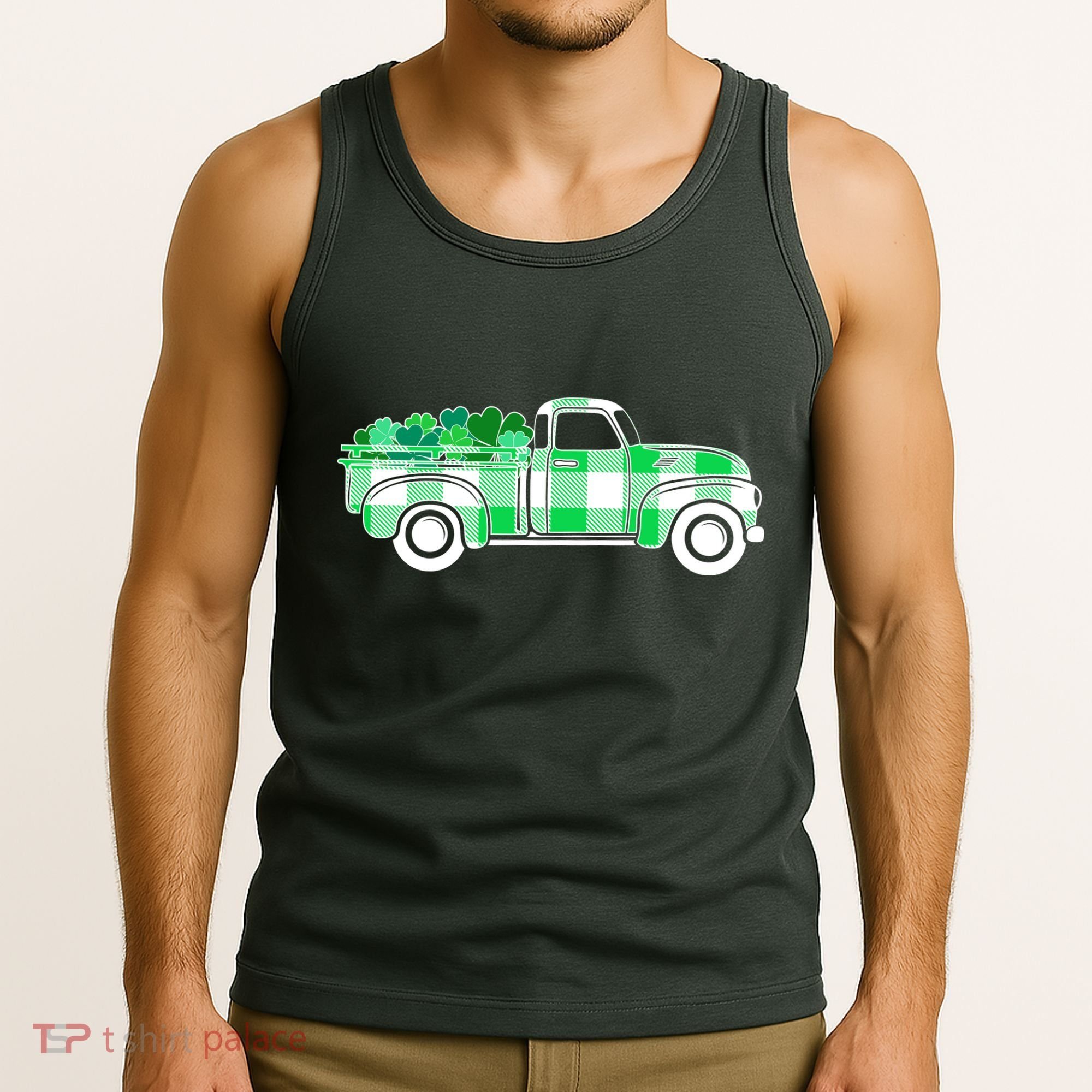 St Patrick's Day Truck Full of Clovers Tank Top