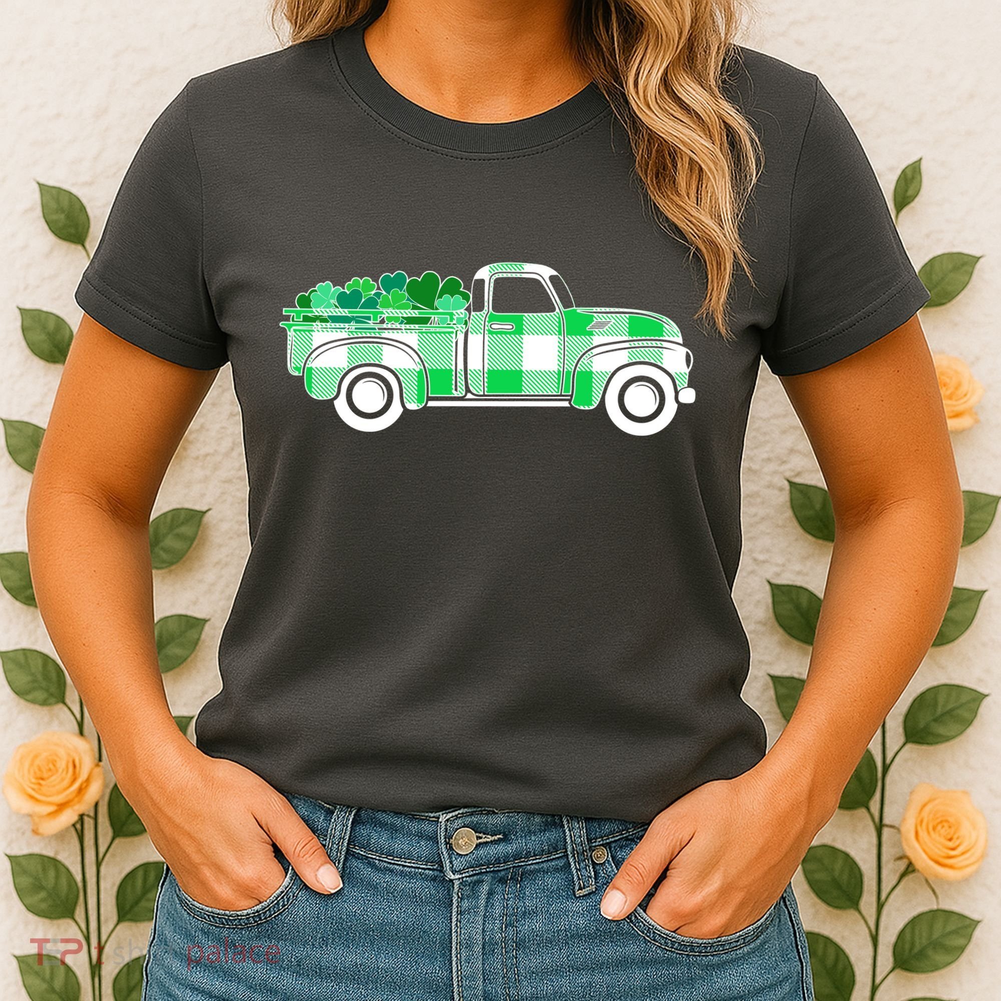 St Patrick's Day Truck Full of Clovers Women's T-Shirt