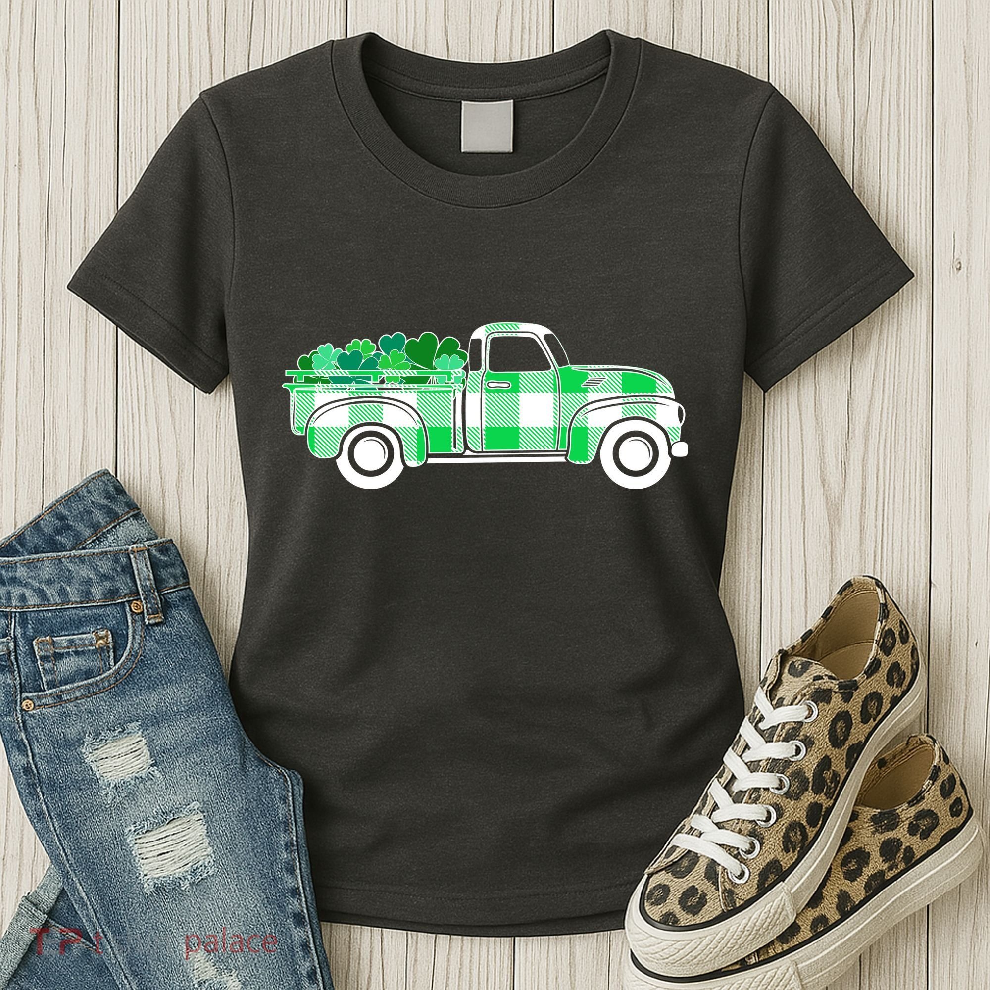 St Patrick's Day Truck Full of Clovers Women's T-Shirt