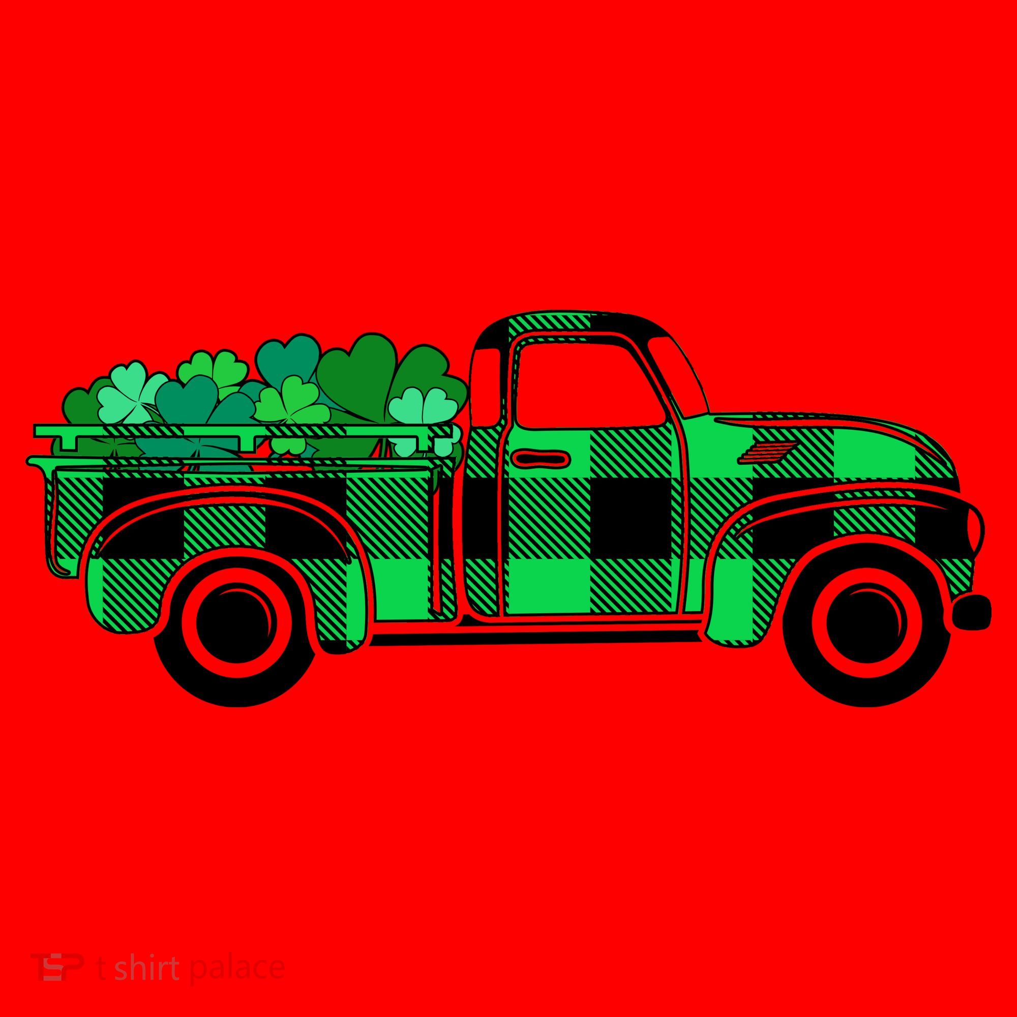 St Patrick's Day Truck Full of Clovers Santa Hat