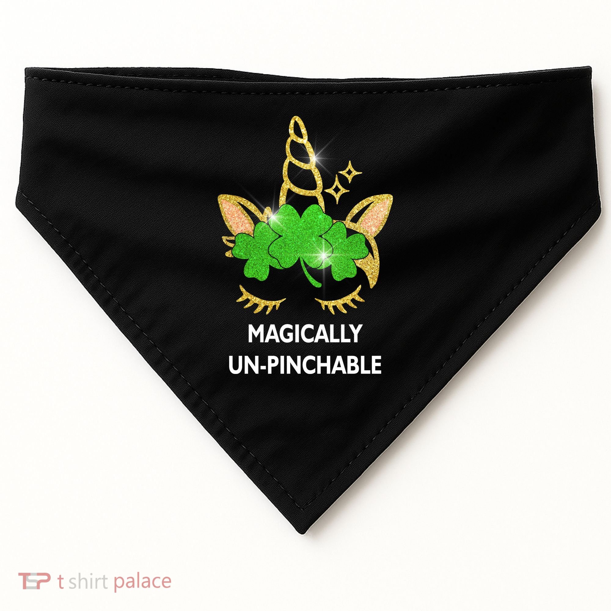 St Patrick's Day Unicorn Magically Un-Pinchable USA-Made Doggie Bandana
