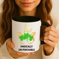 St Patrick's Day Unicorn Magically Un-Pinchable Coffee Mug thumb 3