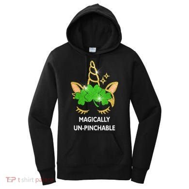 St Patrick's Day Unicorn Magically Un-Pinchable Women's Hoodie
