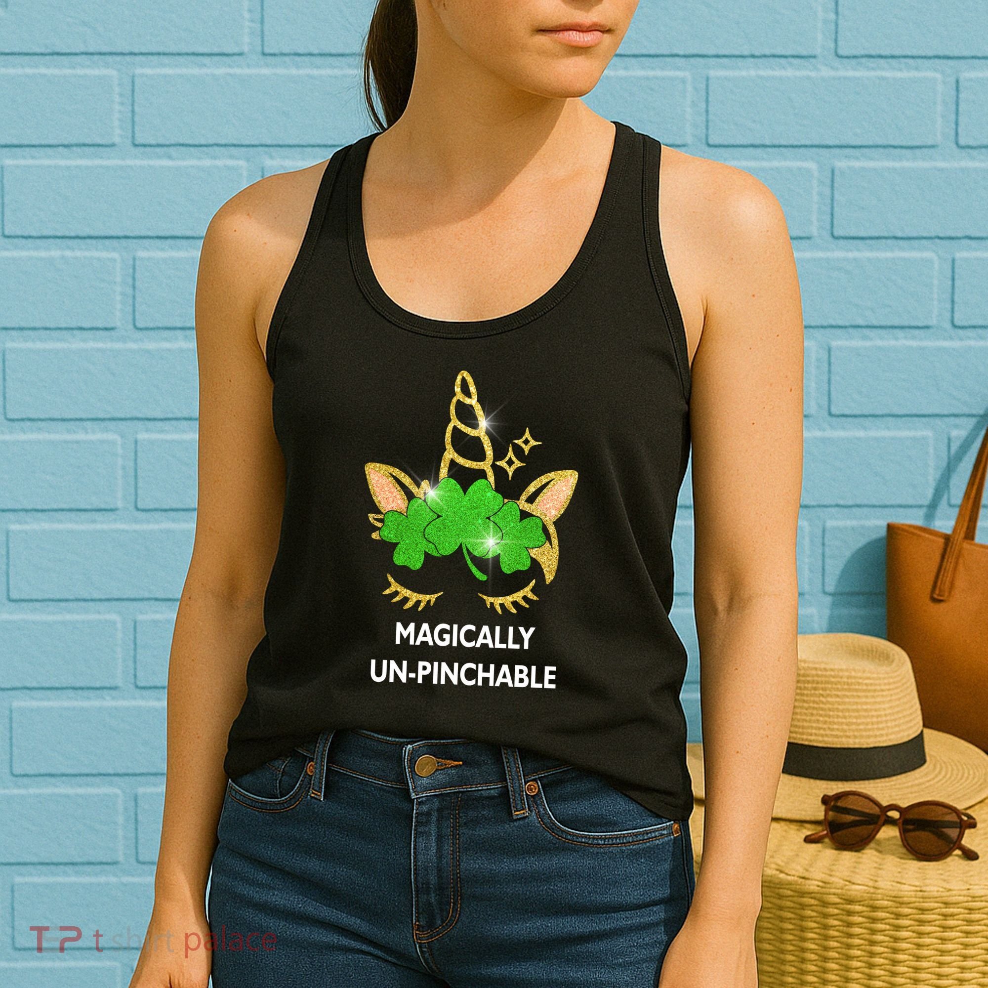 St Patrick's Day Unicorn Magically Un-Pinchable Women's Tank Top