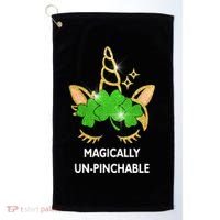 St Patrick's Day Unicorn Magically Un-Pinchable Golf Towel thumb 0