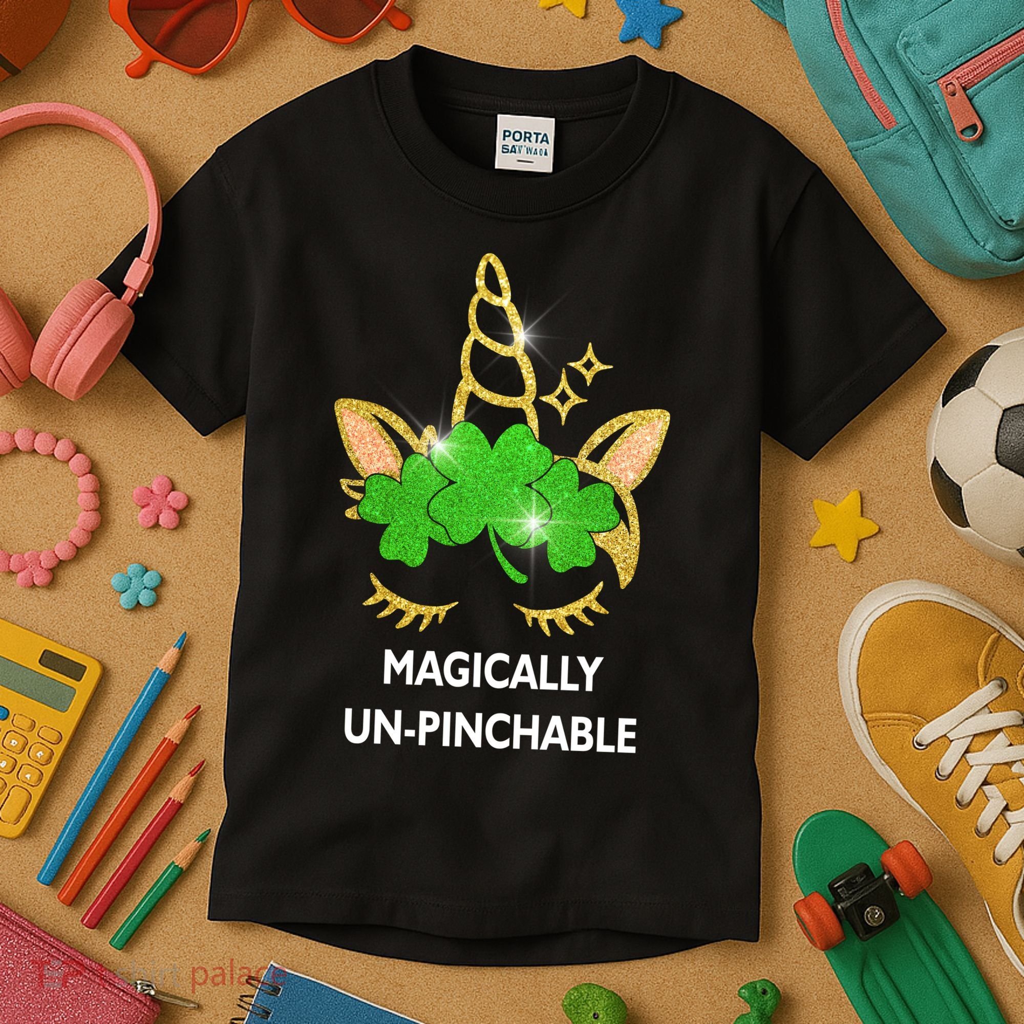 St Patrick's Day Unicorn Magically Un-Pinchable Kids T-Shirt