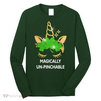 St Patrick's Day Unicorn Magically Un-Pinchable Long Sleeve Shirt