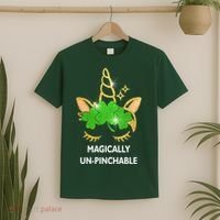 St Patrick's Day Unicorn Magically Un-Pinchable T-Shirt thumb 2