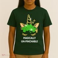 St Patrick's Day Unicorn Magically Un-Pinchable T-Shirt thumb 4