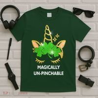 St Patrick's Day Unicorn Magically Un-Pinchable T-Shirt thumb 5