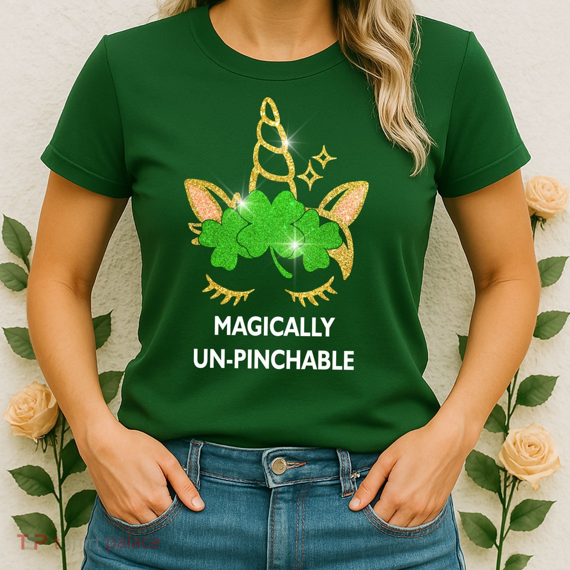 St Patrick's Day Unicorn Magically Un-Pinchable Women's T-Shirt