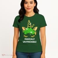 St Patrick's Day Unicorn Magically Un-Pinchable Women's T-Shirt thumb 4