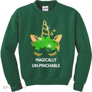 St Patrick's Day Unicorn Magically Un-Pinchable Kids Sweatshirt