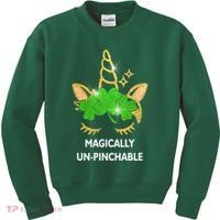 St Patrick's Day Unicorn Magically Un-Pinchable Kids Sweatshirt thumb 0