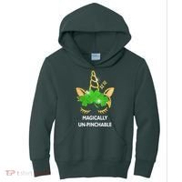 St Patrick's Day Unicorn Magically Un-Pinchable Kids Hoodie thumb 0