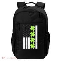 St Patrick's Day USA American Flag Shamrock Clovers Backpack thumb 0