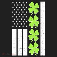 St Patrick's Day USA American Flag Shamrock Clovers Beanie thumb 2
