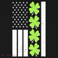 St Patrick's Day USA American Flag Shamrock Clovers Coaster thumb 2