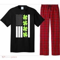 St Patrick's Day USA American Flag Shamrock Clovers Pajama Set thumb 0