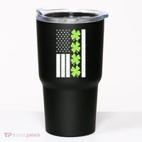 St Patrick's Day USA American Flag Shamrock Clovers Tumbler thumb 0