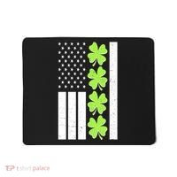 St Patrick's Day USA American Flag Shamrock Clovers Mousepad thumb 0