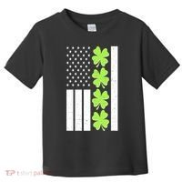 St Patrick's Day USA American Flag Shamrock Clovers Toddler T-Shirt thumb 0