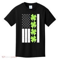 St Patrick's Day USA American Flag Shamrock Clovers Kids T-Shirt thumb 0