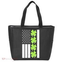 St Patrick's Day USA American Flag Shamrock Clovers Tote Bag thumb 0