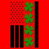 St Patrick's Day USA American Flag Shamrock Clovers Santa Hat thumb 1