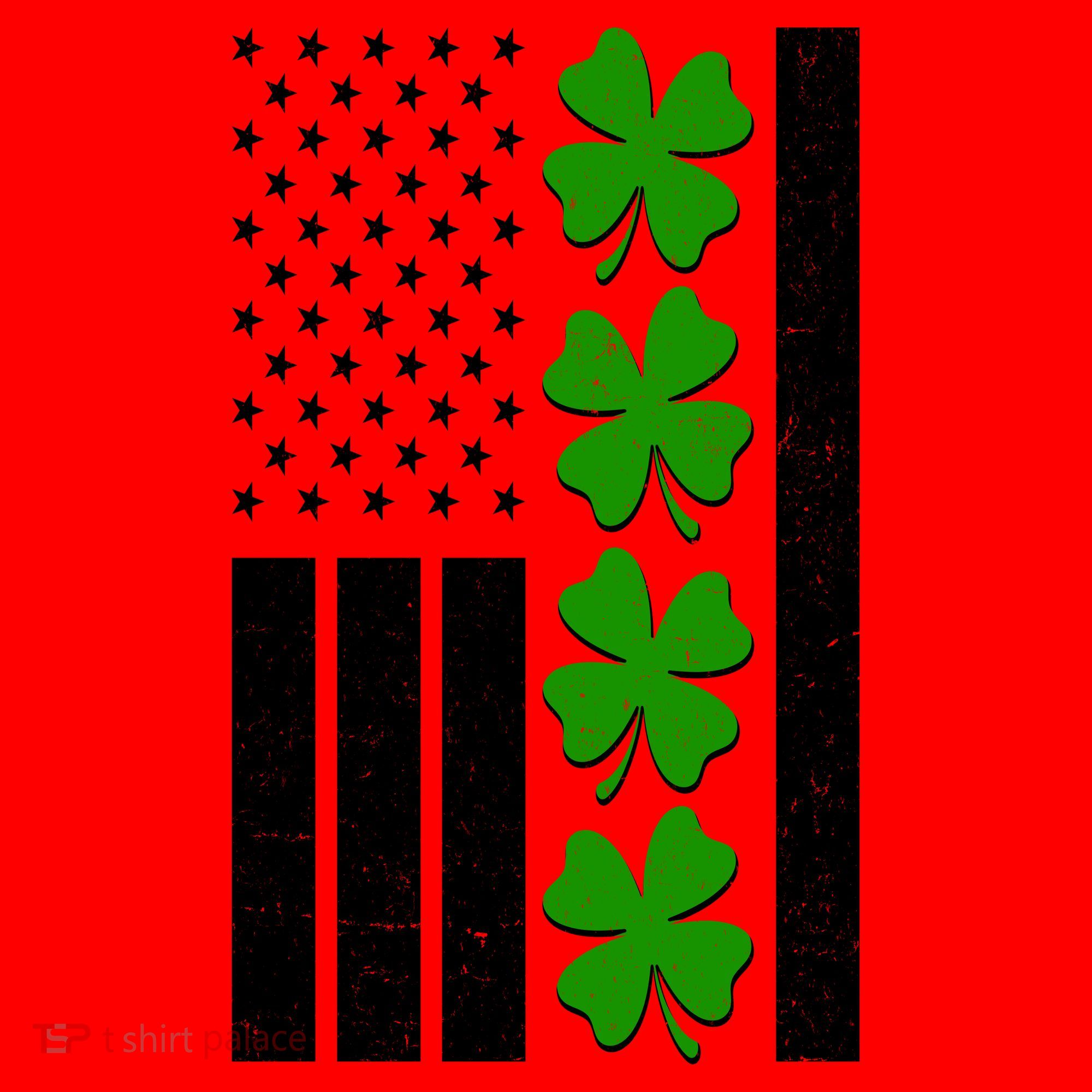 St Patrick's Day USA American Flag Shamrock Clovers Santa Hat