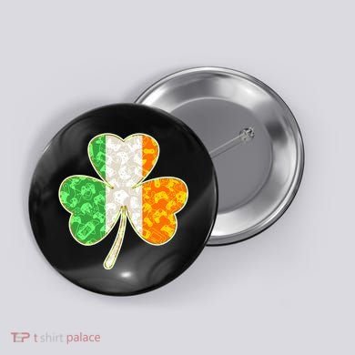 St Patrick's Day Video Gamer Shamrock Clover Button