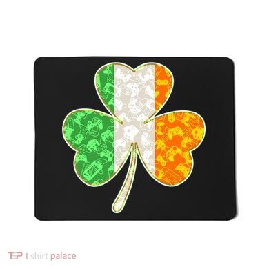 St Patrick's Day Video Gamer Shamrock Clover Mousepad