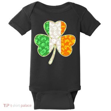 St Patrick's Day Video Gamer Shamrock Clover Baby Bodysuit