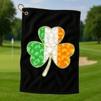 St Patrick's Day Video Gamer Shamrock Clover Golf Towel thumb 1