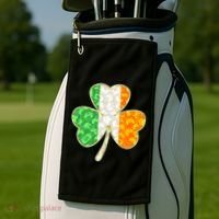 St Patrick's Day Video Gamer Shamrock Clover Golf Towel thumb 2