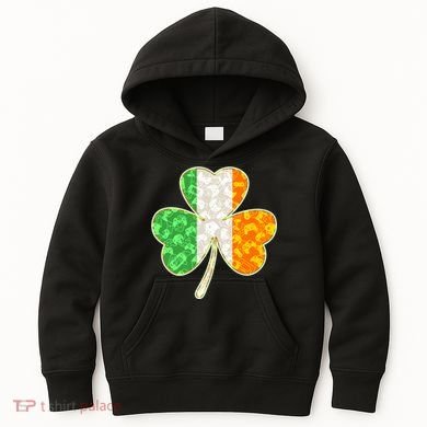St Patrick's Day Video Gamer Shamrock Clover Kids Hoodie