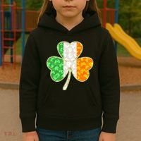 St Patrick's Day Video Gamer Shamrock Clover Kids Hoodie thumb 3