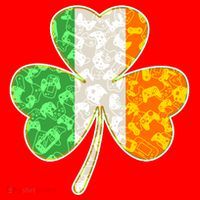 St Patrick's Day Video Gamer Shamrock Clover Santa Hat thumb 1