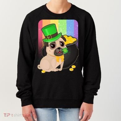 St Patrick's Pug Pot Of Gold Women's Sweatshirt