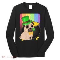 St Patrick's Pug Pot Of Gold Long Sleeve Shirt thumb 0