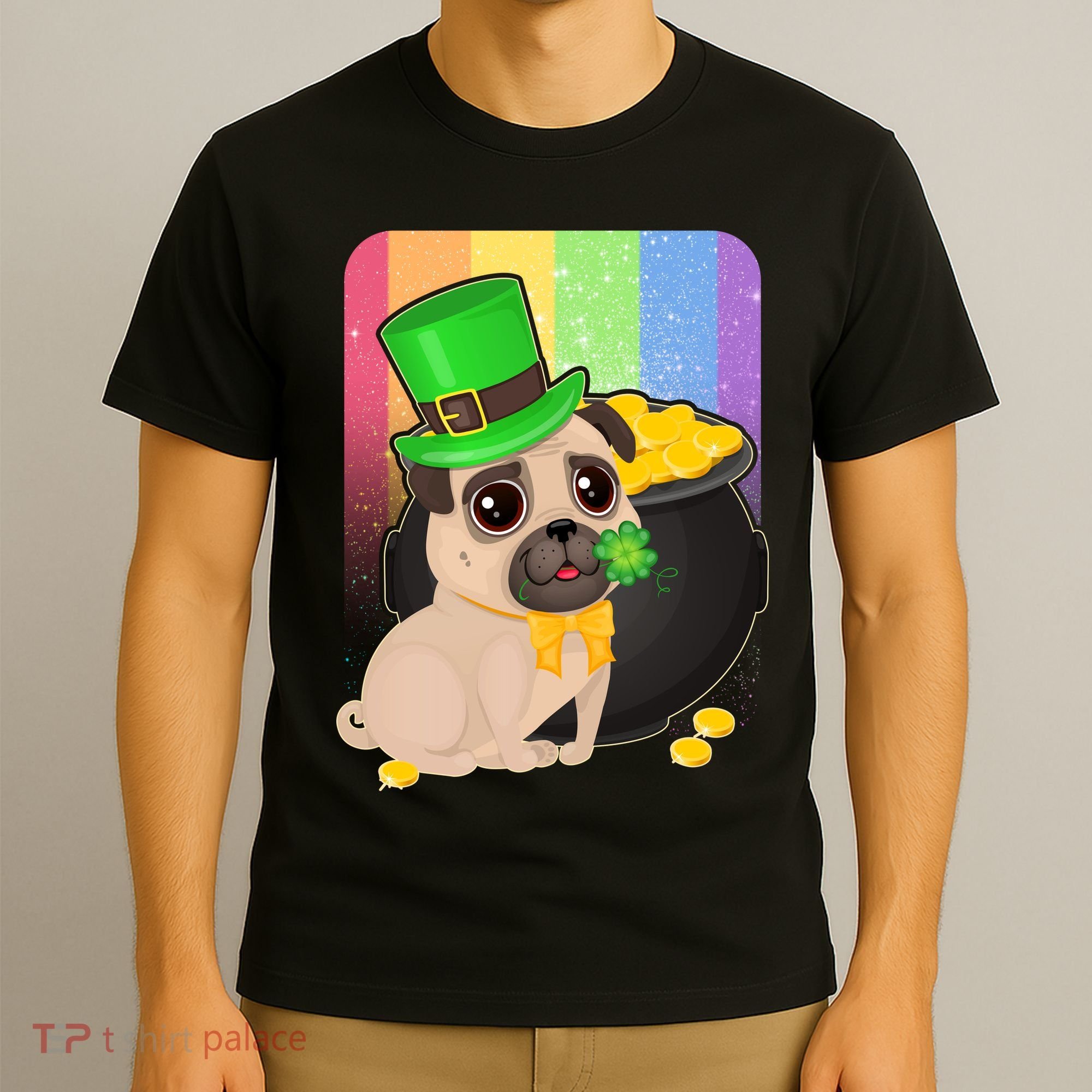 St Patrick's Pug Pot Of Gold T-Shirt